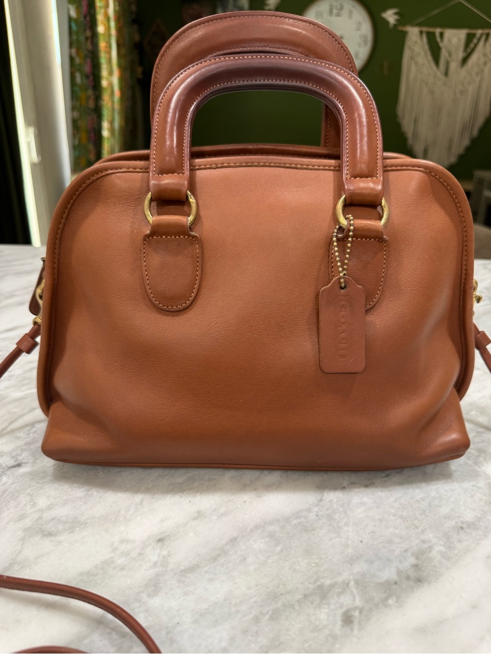 Coach Vintage Baxter British Tan Leather Satchel with Detachable Strap - Picture 4 of 15